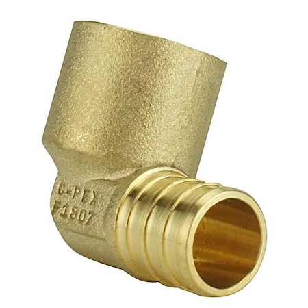 Pipe Elbow, 34 In, Barb X FPT, 90 Deg Angle, Brass, 200 Psi Pressure
